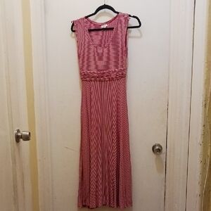 Maxi Dress Red And Cream. 47 Inches Long From The Top Of The Dress. I